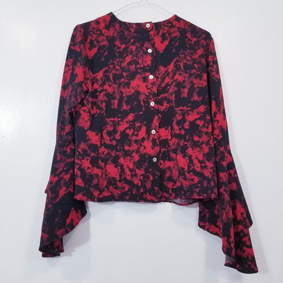 CARMEN Carmen Marc Valvo Valentines Blouse Bell Sleeves - Picture 3 of 11